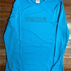Gymshark Men's Bright Blue Long Sleeve Shirt—EUC